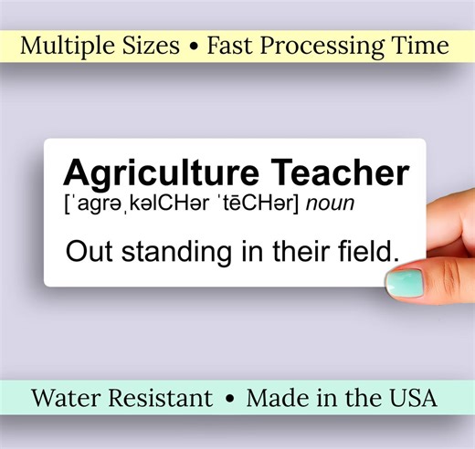 Funny Agriculture Teacher Definition Sticker. AG Educator Pun: Out Standing in Their Field. Teacher Appreciation, New Teacher Thank You Gift - Etsy