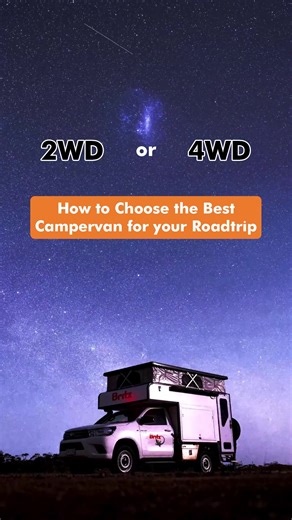 2WD vs 4WD campervans - which one’s right for your next Aussie road trip? Here’s the lowdown 👇 4WD Campers: 💪 Built for adventure - go off-grid & off-road ⛺ Rooftop tents & outdoor kitchen setup 🌄 Access remote national parks & dirt tracks 🔥 Ideal for outback explorers 2WD Campervans: ✅ Perfect for highways, beaches & coastal towns ✅ Great for couples or families ✅ Mains power connection ✅ More space = more comfort If you’re chasing freedom, adventure, and a few dirt roads - 4WD’s your mate.