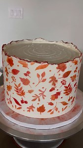 Autumn Leaves Stencil Cake! | Neurotic Mom