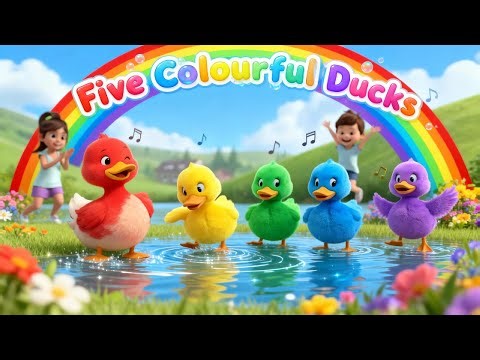 Five Colourful Ducks | Fun Counting Song for Kids | Nursery Rhyme for Toddlers