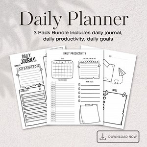 Printable Daily Productivity Planner (doodle Theme) - Etsy