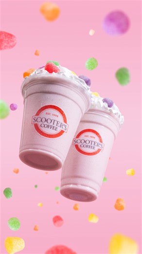 🌲 🍒 🍬 Sip your way into the Gumdrop Mountains of 𝗖𝗔𝗡𝗗𝗬 𝗟𝗔𝗡𝗗® with the Jolly Gumdrop Smoothie - a burst of holiday cheer in every sip! CANDY LAND and HASBRO and all related trademarks and logos are trademarks of Hasbro, Inc. ©2024 Hasbro. | Scooter's Coffee