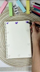 262 | Purple Hearts Notebook Border Design Idea 💜 #fypシ゚ #journalwithme #artandcraft #hobbycraft #notebook #cute #inspiration #paperart #purple #violet #purpleheart #notes #notebooks #notebookdesign #pageborders #design #pages | Paper Pen and Scissor