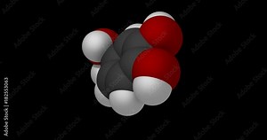 Adrenaline molecule, space filling model, rotating seamless loop, 3d animation