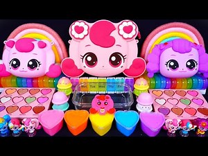 🌈ASMR🌈 Mixing "Teenieping" MakeUp Eyeshadow,Glitter Into Clear Slime #티니핑 #슬라임 (833)