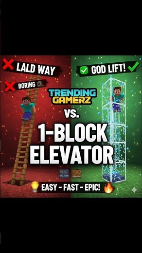 Fastest 1-Block Elevator in Minecraft! 🚀🔥 #shorts #minecraft