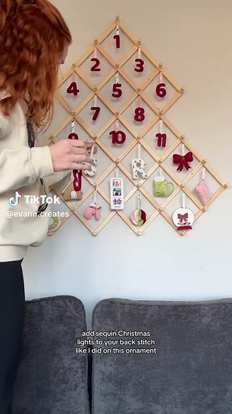 Replying to @Evann 🎄 DIY Felt Ornaments Sequin Christmas Lights Tutorial // Day 13