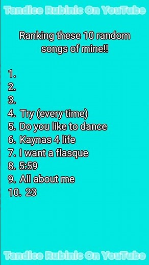 Ranking these 10 random songs of mine!! 🩵