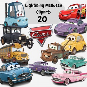 Lightning Mcqueen Clipart Bundle: Watercolor Car Illustrations (digital Download Pngs) - Etsy