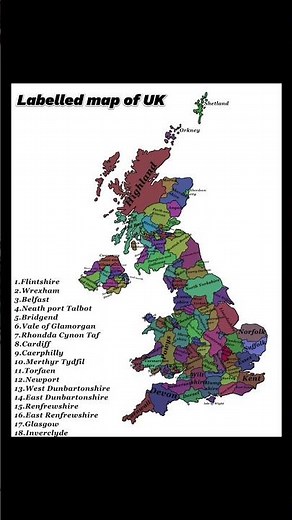 Labeled map of the United Kingdom #map #maps #geopolitics #geography #uk