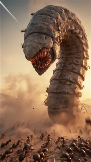 ANTS vs MONSTER WAR | epic war | Ants vs Sand Worm | Ultimate Desert Clash | Cinematic #ai #shorts