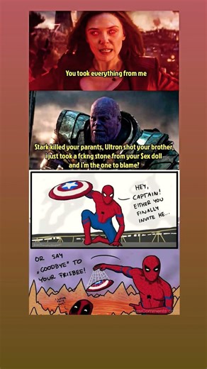 Marvel Logic Explained 😂 | Scarlet Witch vs Thanos Funny Meme | #marvel #avengers #spiderman #shorts