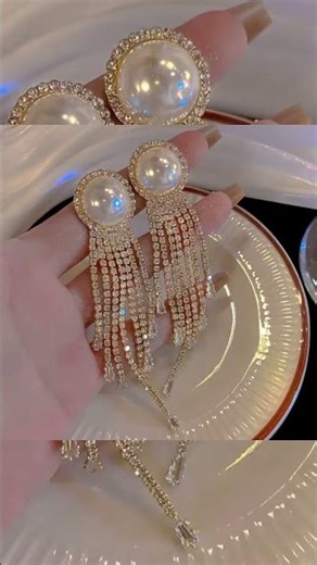 French-Style Glass Bead Drop dangle Earrings with Chain Glass Beads Copper Base Jewelry for Women