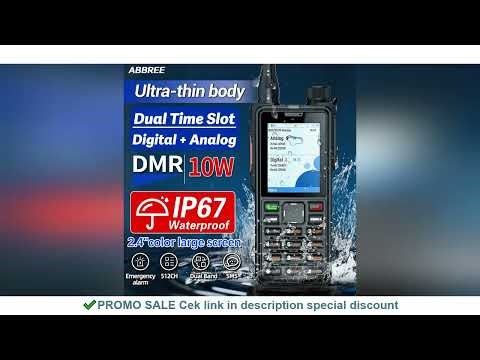 ABBREE AR-880 DMR Digital Walkie Talkie 10W IP67 Waterproof Dual Mode Analog Dual Band AES256 Dual T