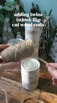 Turning old cans into "Birch Logs" for simple rustic winter decor! #upcycledcrafts