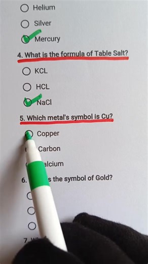 81K views · 533 reactions | Chemistry 離 Quiz #QuizTime #chemistry #chemistrychallenge #silver #Sodium #chemistryteacher #chemistrylovers #chemicals #chemicalreaction #hydrogenpower #HydrogenBond #NACL #foryourpage #MCQShorts #learning #education #EducationMatters | Quiz Time | Facebook