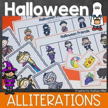 Halloween Alliteration Activity | Phonological Awareness Games for PreK & Kinder