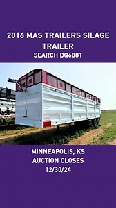 2016 MAS Trailers silage trailer. Selling on December 30. Bid now! https://bit.ly/4gfI8Ms #agequipmentauction #agricultureequipment #agequipment #MAStrailers #trailers #silagetrailer | Purple Wave Auction