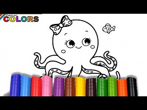 Animals - Octopus Coloring Page Fun! 🎨🐙 Big Marker Coloring for Kids | AKN Kids House