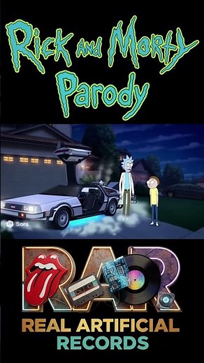 Back to the future parody. Rick and Morty as Doc and Marty.
