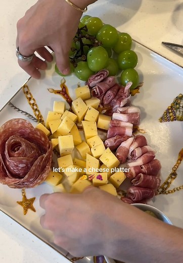 Delicious Cheese Platter with Prosciutto and Salami