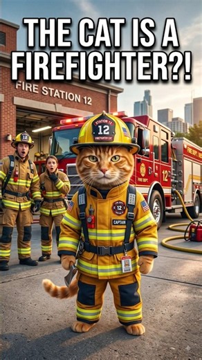 They Hired a Cat as a Firefighter 😂🐱🚒🖼️