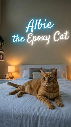 I built Albie a MOON in his bedroom! 🌙🐱 #roomtransformation #epoxycoating