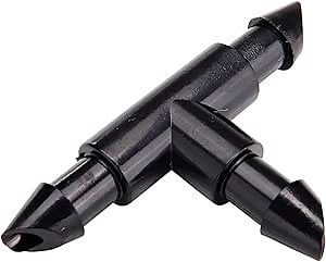 Raindrip 307050B, Barbed Tee, 1/4-Inch, 50-Pack, Drip Irrigation Fitting for Supply Tubing & Dripline, Black