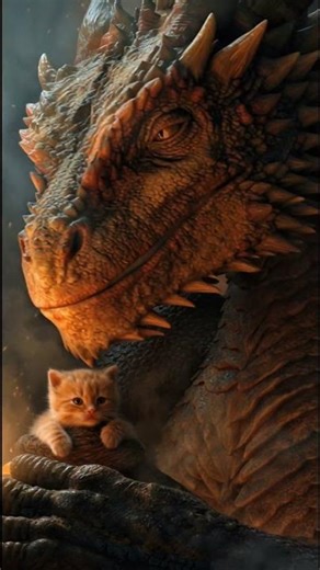 Tiny Kitten Meets a Giant Dragon 😱 | Who’s the Real Boss? #Shorts #CuteVsScary
