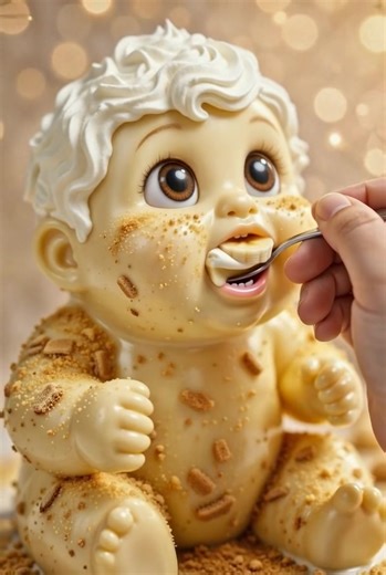 This is THE cutest banana pudding you will ever see. That whipped cream hair 😍 🍌 #bananapudding #dessert #sweet #asmr #adorable