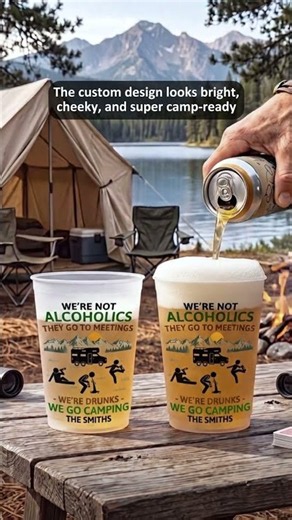 Make camping trips more fun with personalised frosted cups by the campfire 🔥 #gifts #giftideas