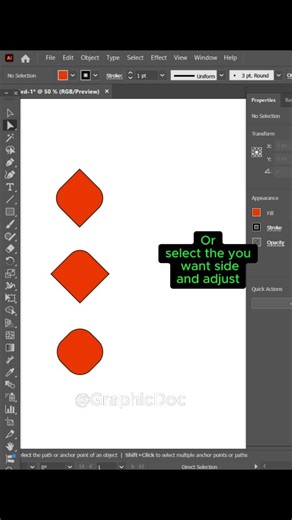 Smooth Corner Shape Trick 🔥 | Illustrator🇺🇸 #illustrator #graphic #photoshop #shorts #tips #usa