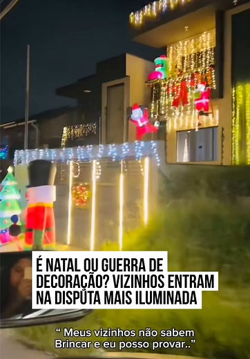 🎄💡 Vale tudo por 5 mil? Em #Cajamar (SP), o #Natal virou competição acirrada! A promessa de um prêmio de 5 mil reais da #prefeitura fez os moradores capricharem na #decoração. Cada casa virou um espetáculo de luzes, com fachadas brilhando mais que árvore de shopping. O bairro se transformou num festival de exagero natalino, tudo pela chance de faturar. E nos comentários, teve quem entrou na brincadeira: “Por esse valor, eu me enrolava no pisca-pisca e me pendurava na varanda até janeiro!” #Tik