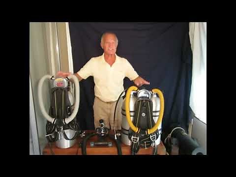 Vintage scuba gear demonstration