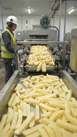 You Won’t Believe How Frozen French Fries Are Made Inside a Factory 🍟😱