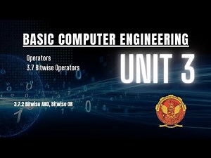 3.7.2 Bitwise AND Bitwise OR | Unit 3 | BT-205 | C Programming | BASIC COMPUTER ENGINEERING | RGPV