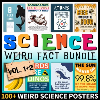 Weird Science Fun Fact Poster Bundle Classroom Decor Bulletin Board | Sets 1 & 2