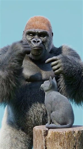 Koko la Gorila y su gatito: Un final inesperado 😿 #short