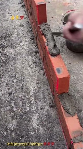 Red brick wall installation 🧱