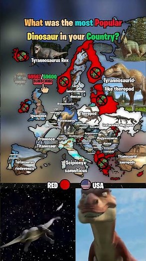 What was the most popular dinosaur in your country? 🦖🦕 #shorts #map #europe #geography