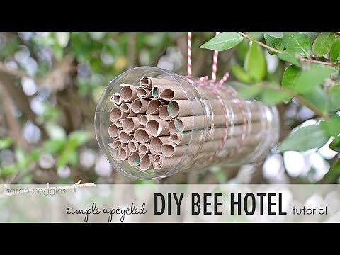 Simple Upcycled DIY Bee Hotel Tutorial