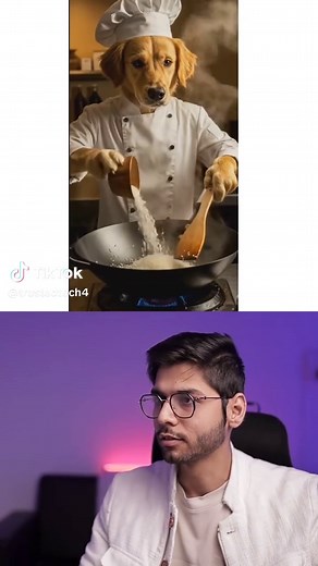 Dog Cooking Fried Rice