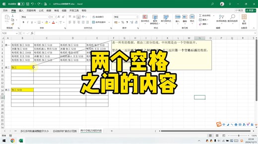 两个空格之间的内容