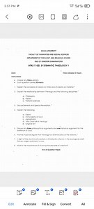 Answer any five questions.Explain the concepts of creatio ex ... | Filo