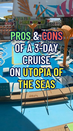 149K views · 540 reactions | Let's be honest-- Utopia of the Seas is one of the largest cruise ships in the world! So, there are definitely PROS and CONS to a 3- or 4-day sailing. Is a short cruise on this ship right for you? #cruise #cruisetips #royalcaribbean #utopiaoftheseas #cruiseship | Eat Sleep Cruise | Facebook