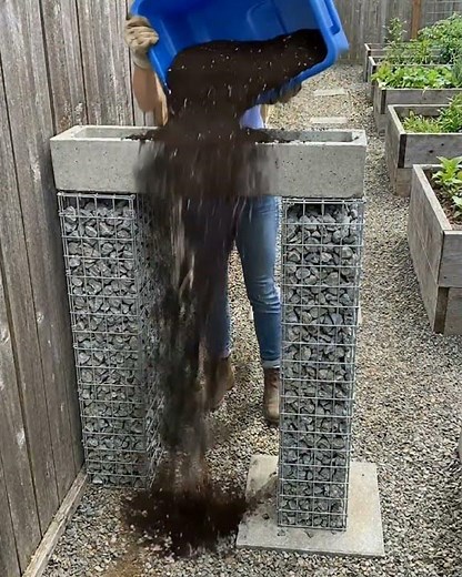 DIY Gabion Planter & Hidden Trash Can Enclosure |
