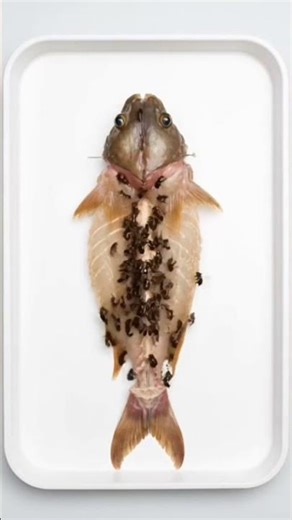 From Fish to Skeleton 🐟→💀 | Ant Time-Lapse Experiment #creepy #experiment #shocking