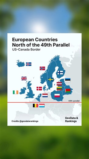 2.7K views · 13 reactions | European Countries North of the 49th Parallel (US-Canada border) | GeoData & Rankings | Facebook