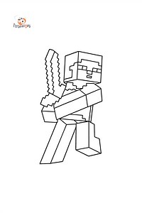 Minecraft Steve coloring page ♥ Online and Print for Free!