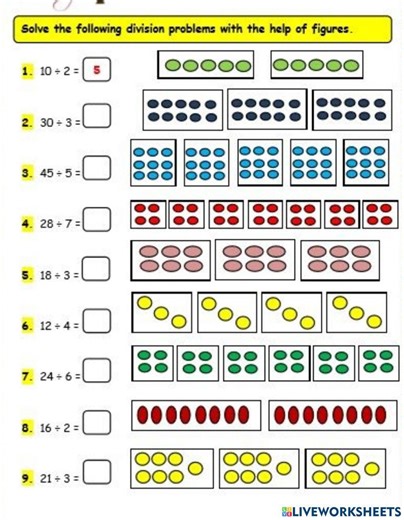 Division online exercise for grade 1